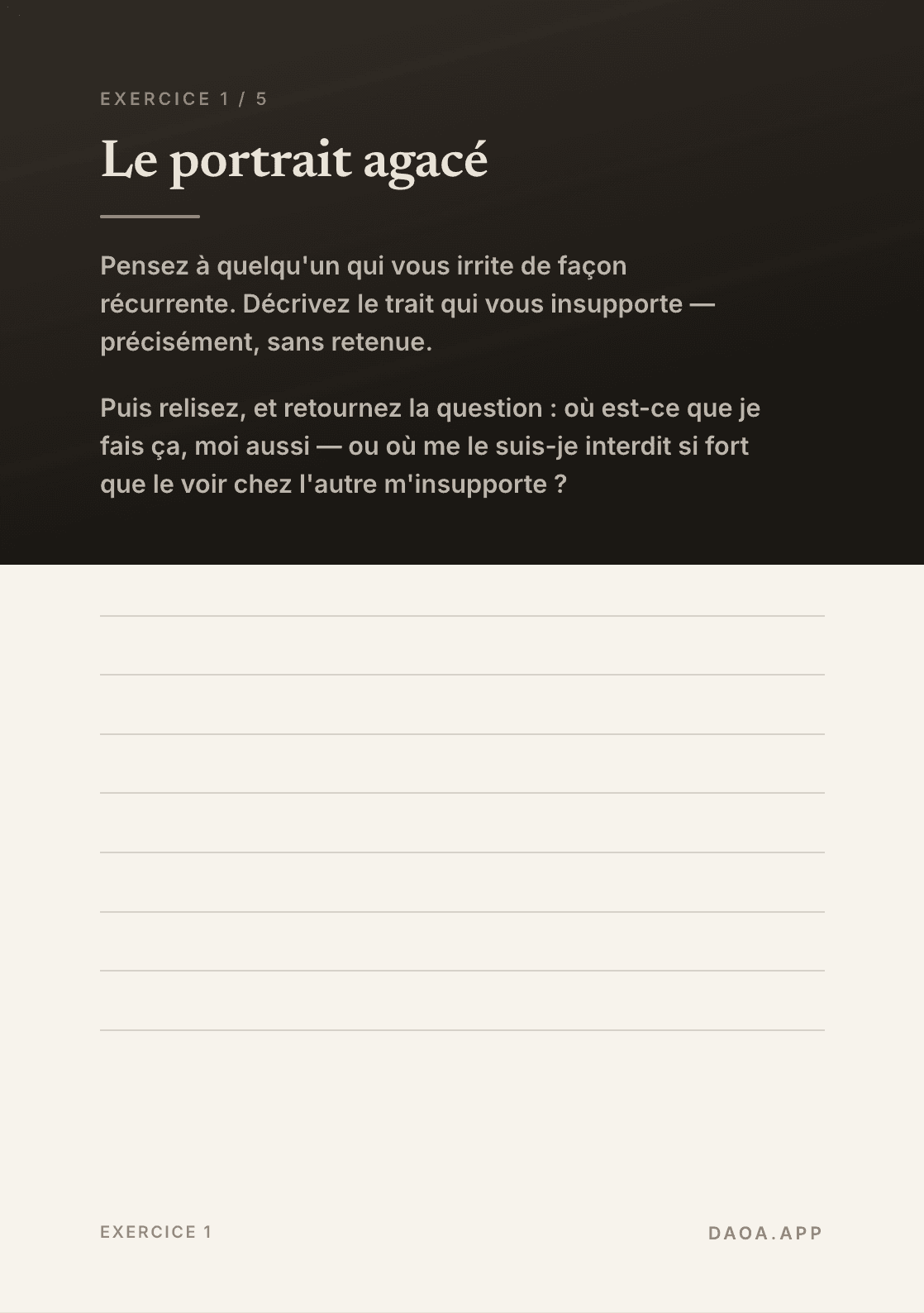Un exercice d'écriture du carnet