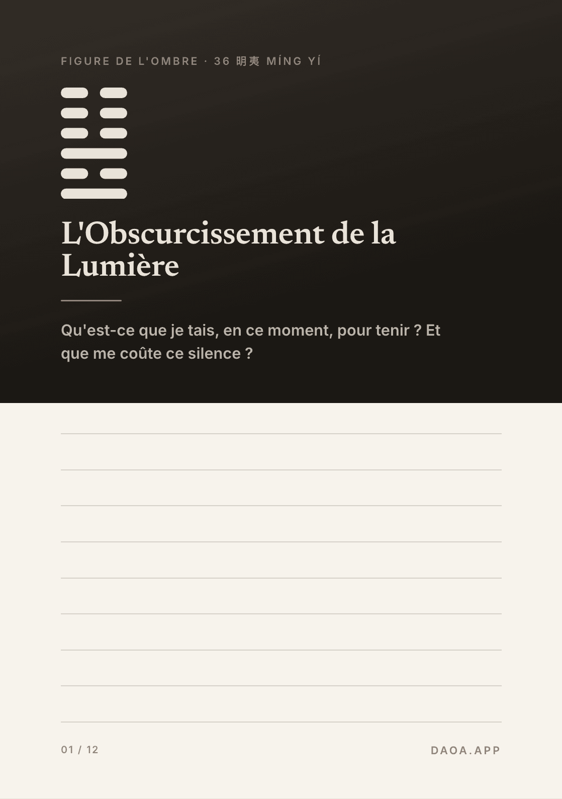 Une figure de l'ombre : l'Obscurcissement de la Lumière