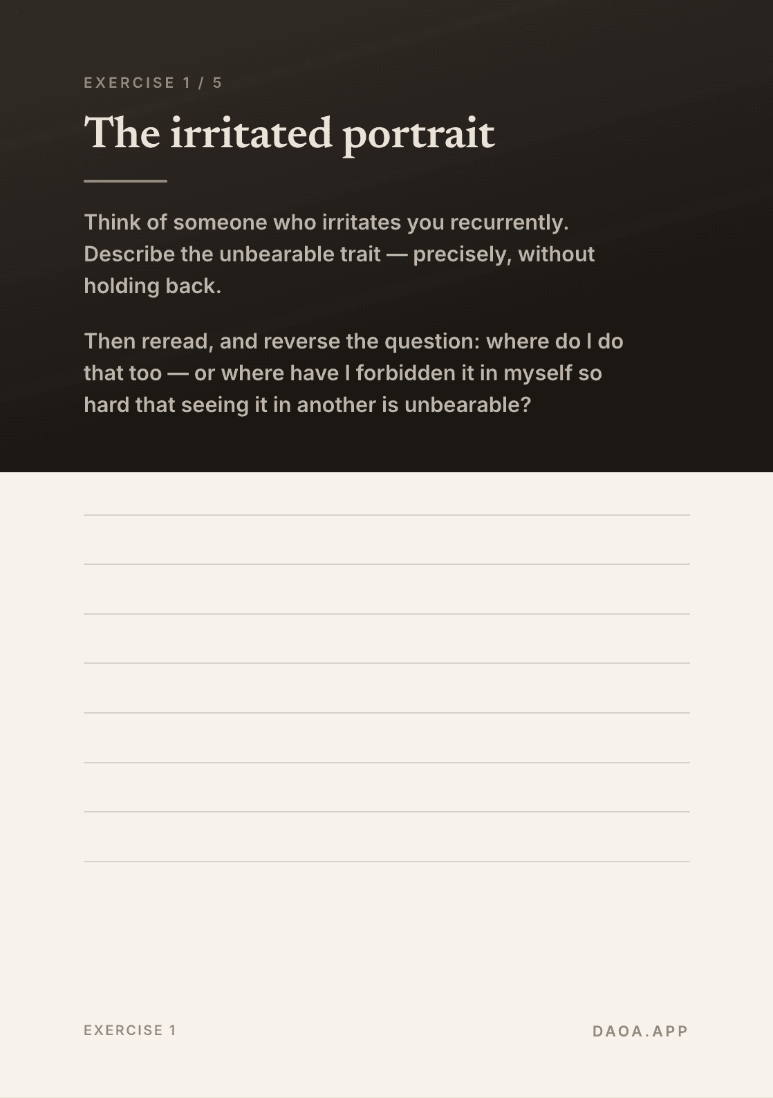 A writing exercise from the notebook